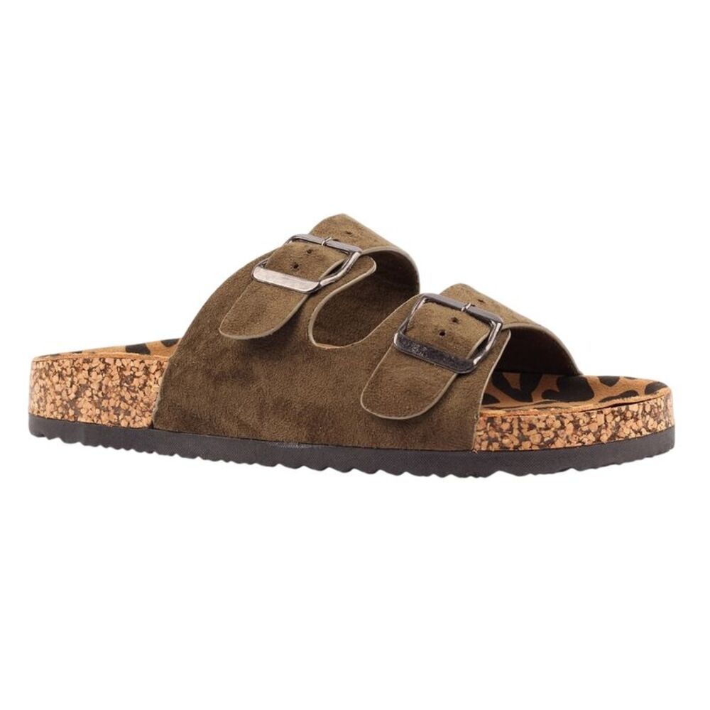Lunar Womens/Ladies Pecan Leather Sandals / Sage